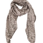 Italy Tuch Schal Loop beige oder hellgrau changiert PunkteSeide Baumwolle