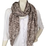 Italy Tuch Schal Loop beige oder hellgrau changiert PunkteSeide Baumwolle