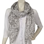 Italy Tuch Schal Loop beige oder hellgrau changiert PunkteSeide Baumwolle