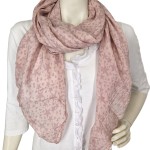 Italy Tuch Schal Loop rosa Sterne Seide Baumwolle