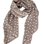 Italy Tuch Schal Loop taupe braun Herzen Seide Baumwolle