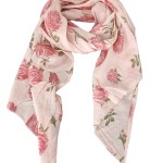 Italy Tuch Schal Loop rosa oder mintgrün Rosen Seide Baumwolle