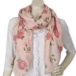 Italy Tuch Schal Loop rosa oder mintgrün Rosen Seide Baumwolle