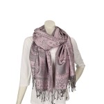Schal Tuch Schultertuch gewebt Paisley Muster  in Blau Rot Schwarz Altrosa Viskose