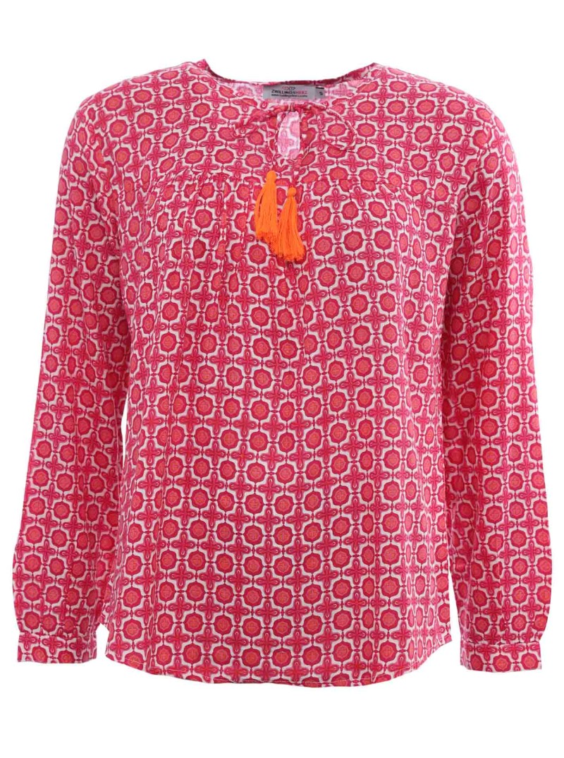 Zwillingsherz Bluse Blusenshirt "Yumi" pink oder grün Viskose