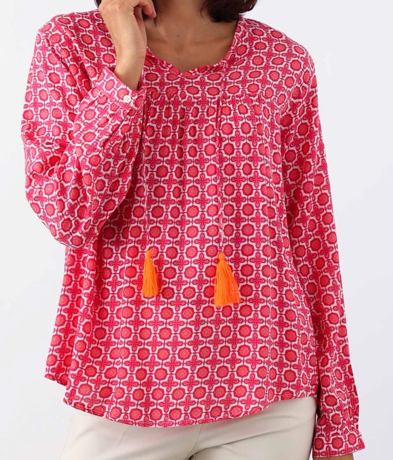Zwillingsherz Bluse Blusenshirt "Yumi" pink oder grün Viskose