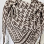 Zwillingsherz Dreieckstuch braun beige  Hahnentritt Mustermix
