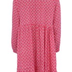 Sommerkleid von Zwillingsherz in Pink mit geometrischem Muster von hinten