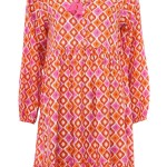 Zwillingsherz Kleid "Dominique" Pink Orange Viskose