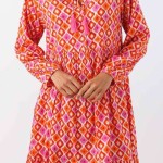 Zwillingsherz Kleid "Dominique" Pink Orange Viskose