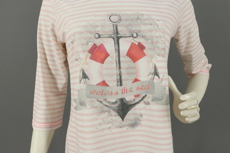 Zwillingsherz Shirt hellblau oder rosa Streifen Anker Motiv