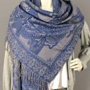 Schal Tuch Schultertuch gewebt Paisley Muster  in Blau Rot Schwarz Altrosa Viskose