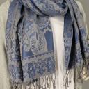 Schal Tuch Schultertuch gewebt Paisley Muster  in Blau Rot Schwarz Altrosa Viskose