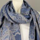Schal Tuch Schultertuch gewebt Paisley Muster  in Blau Rot Schwarz Altrosa Viskose