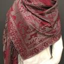 Schal Tuch Schultertuch gewebt Paisley Muster  in Blau Rot Schwarz Altrosa Viskose