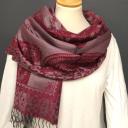 Schal Tuch Schultertuch gewebt Paisley Muster  in Blau Rot Schwarz Altrosa Viskose